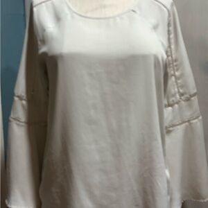 LOFT Cream Blouse with Unique Stitching